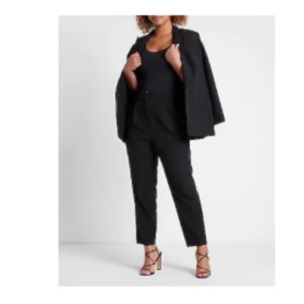 Express High Waisted Pleated Ankle Pant in Black, size 2S